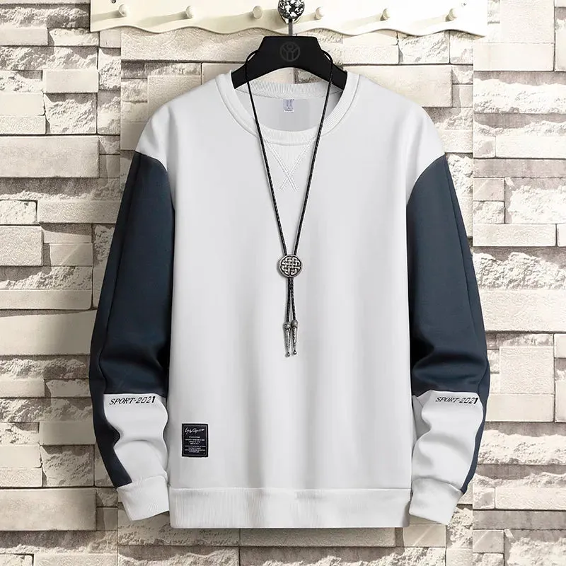 2024 Spring Mens Casual Sweatshirt Hoodie Men Harajuku Streetwear Pullover Male Patchwork Loose O-Neck Fashion Hip Hop Hoodies