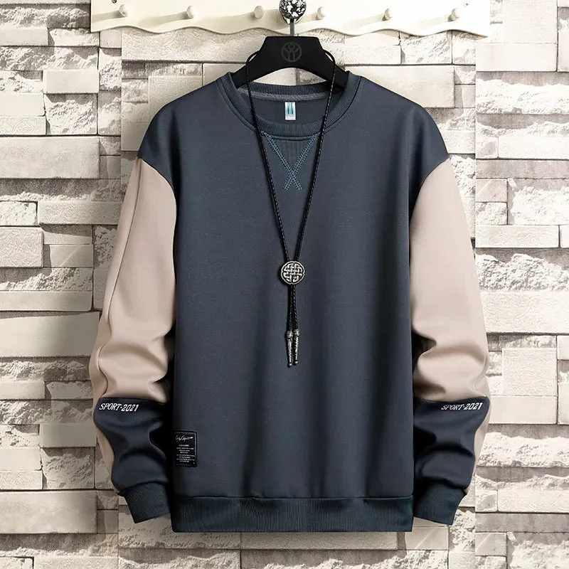 2024 Spring Mens Casual Sweatshirt Hoodie Men Harajuku Streetwear Pullover Male Patchwork Loose O-Neck Fashion Hip Hop Hoodies