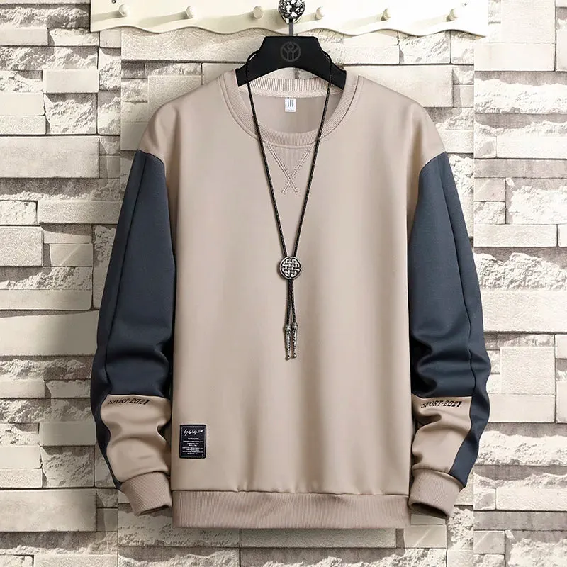 2024 Spring Mens Casual Sweatshirt Hoodie Men Harajuku Streetwear Pullover Male Patchwork Loose O-Neck Fashion Hip Hop Hoodies