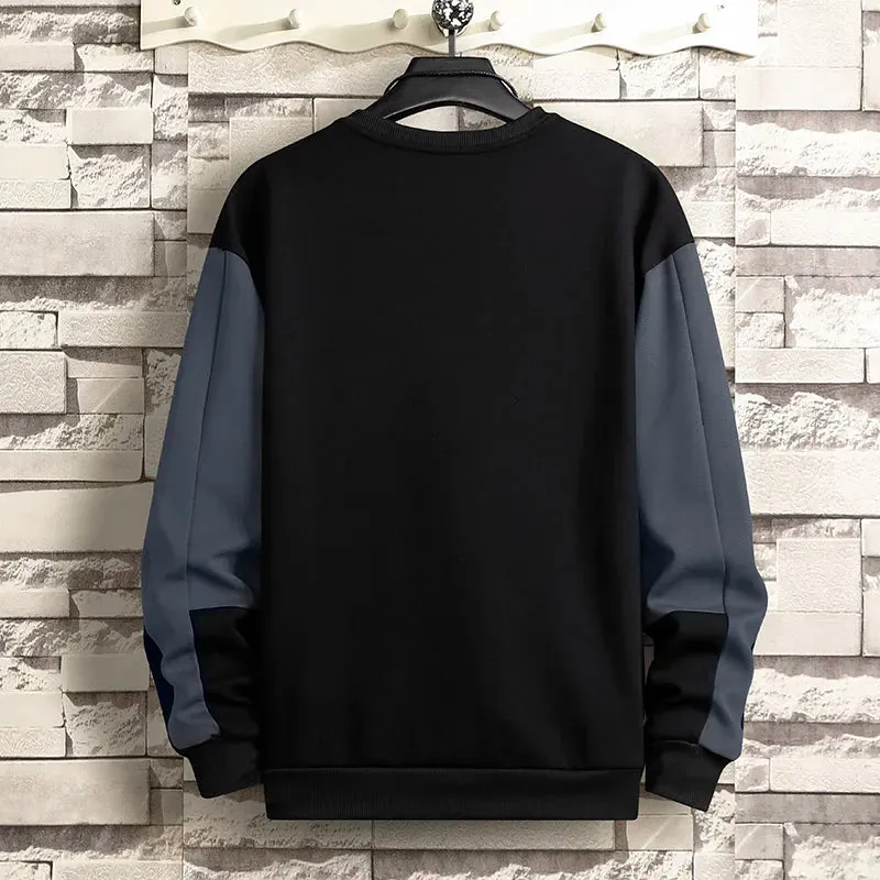 2024 Spring Mens Casual Sweatshirt Hoodie Men Harajuku Streetwear Pullover Male Patchwork Loose O-Neck Fashion Hip Hop Hoodies