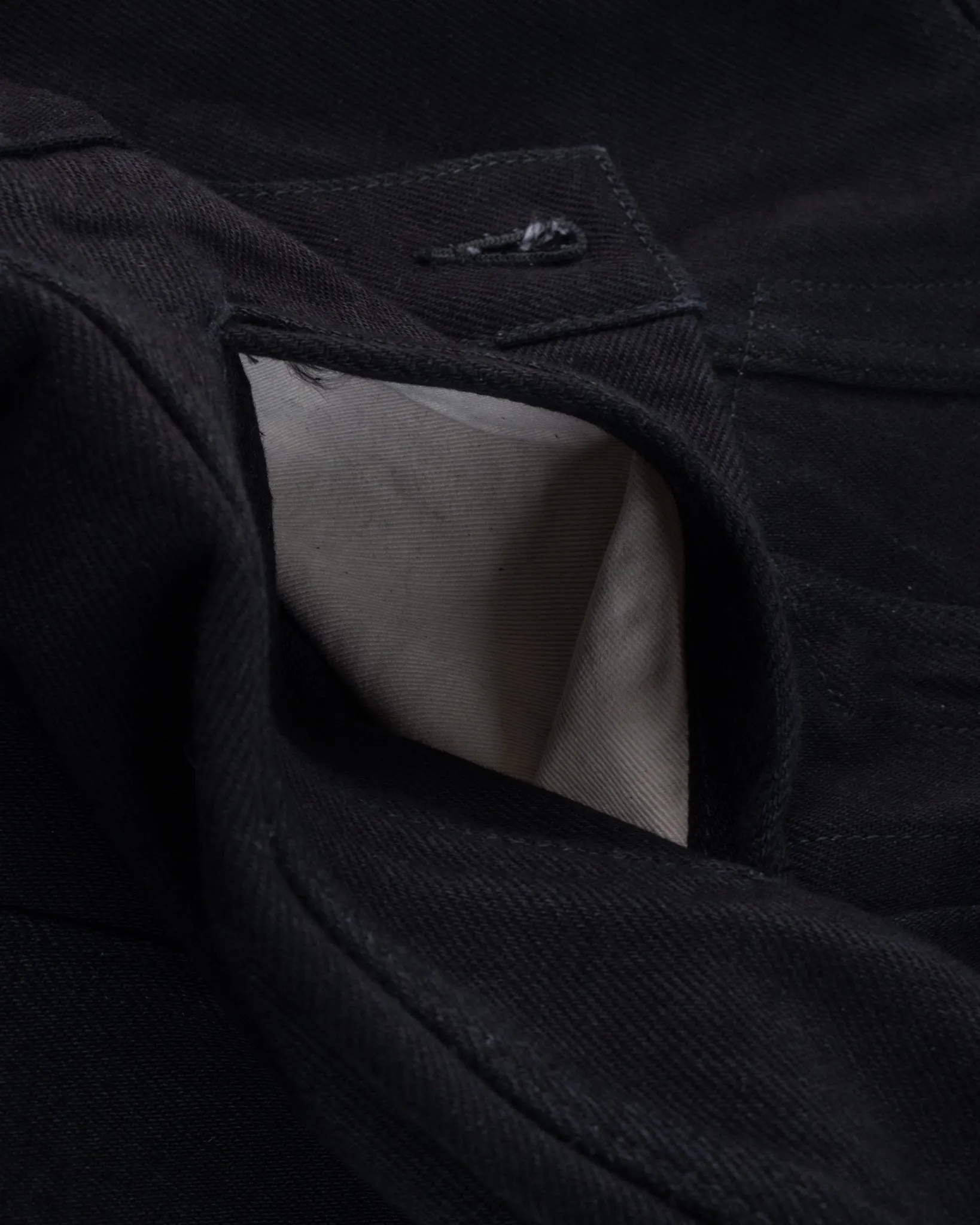 21oz Selvedge Denim Modified Type III Jacket - Superblack (Fades To Grey)
