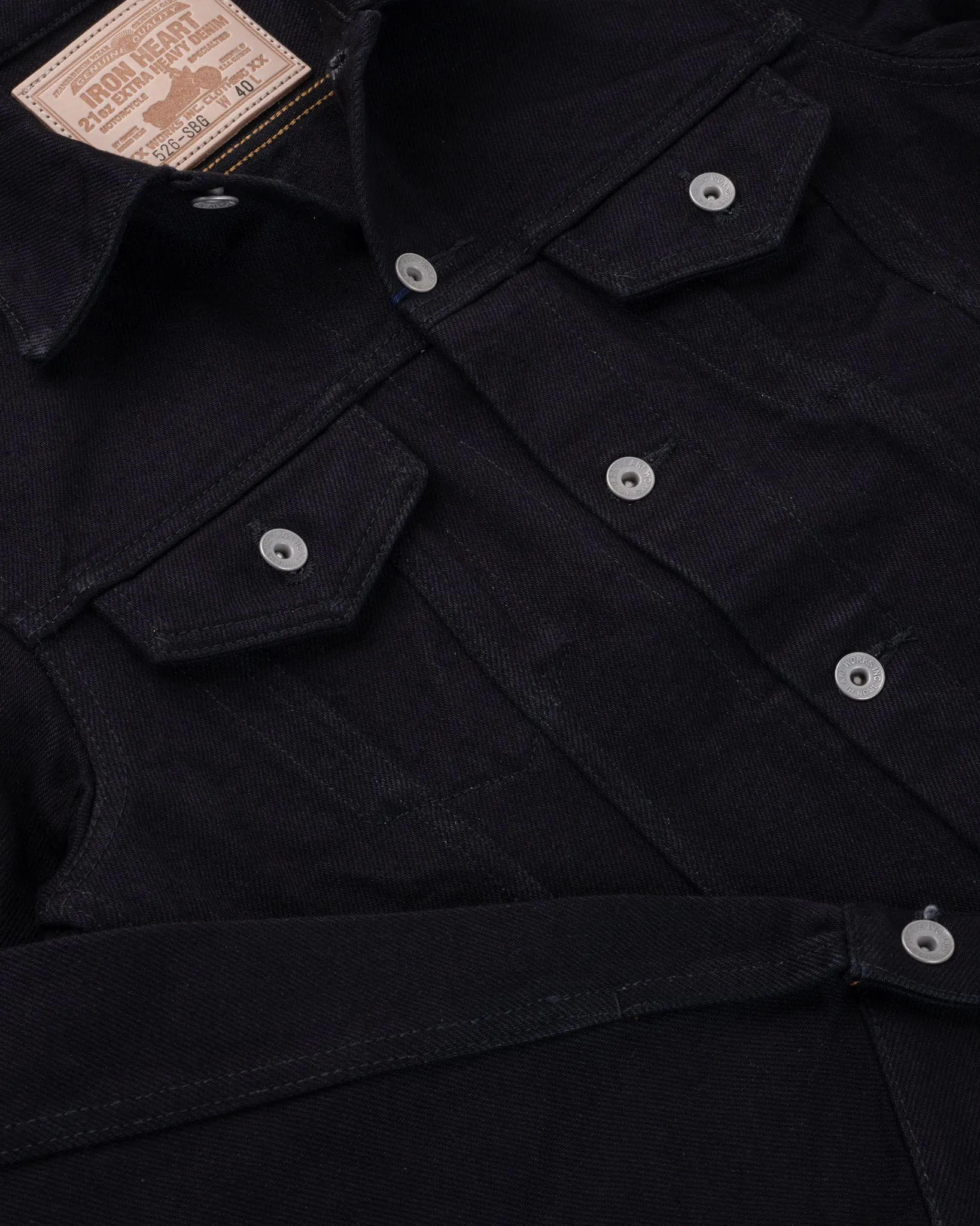 21oz Selvedge Denim Modified Type III Jacket - Superblack (Fades To Grey)