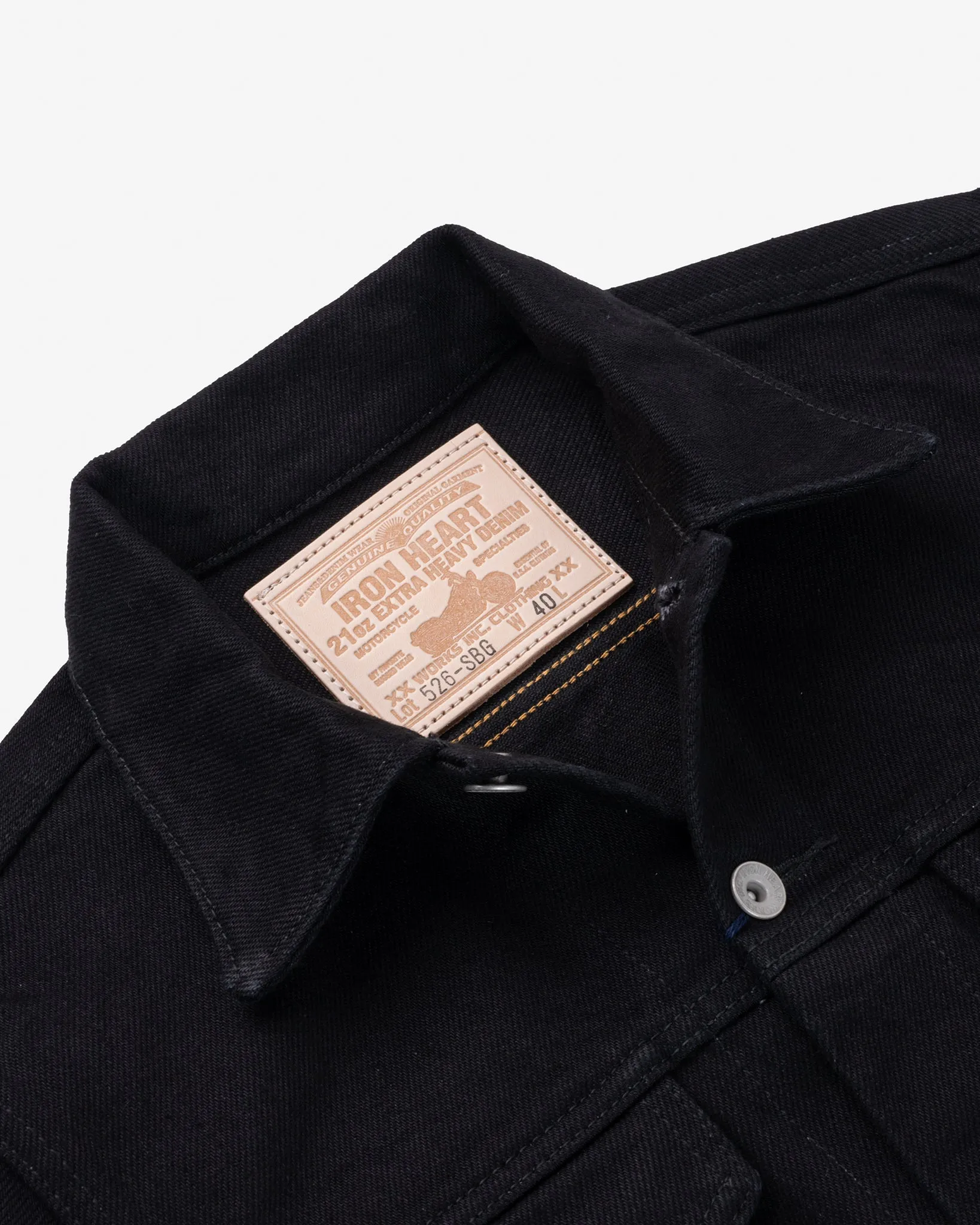 21oz Selvedge Denim Modified Type III Jacket - Superblack (Fades To Grey)