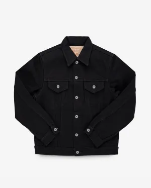21oz Selvedge Denim Modified Type III Jacket - Superblack (Fades To Grey)