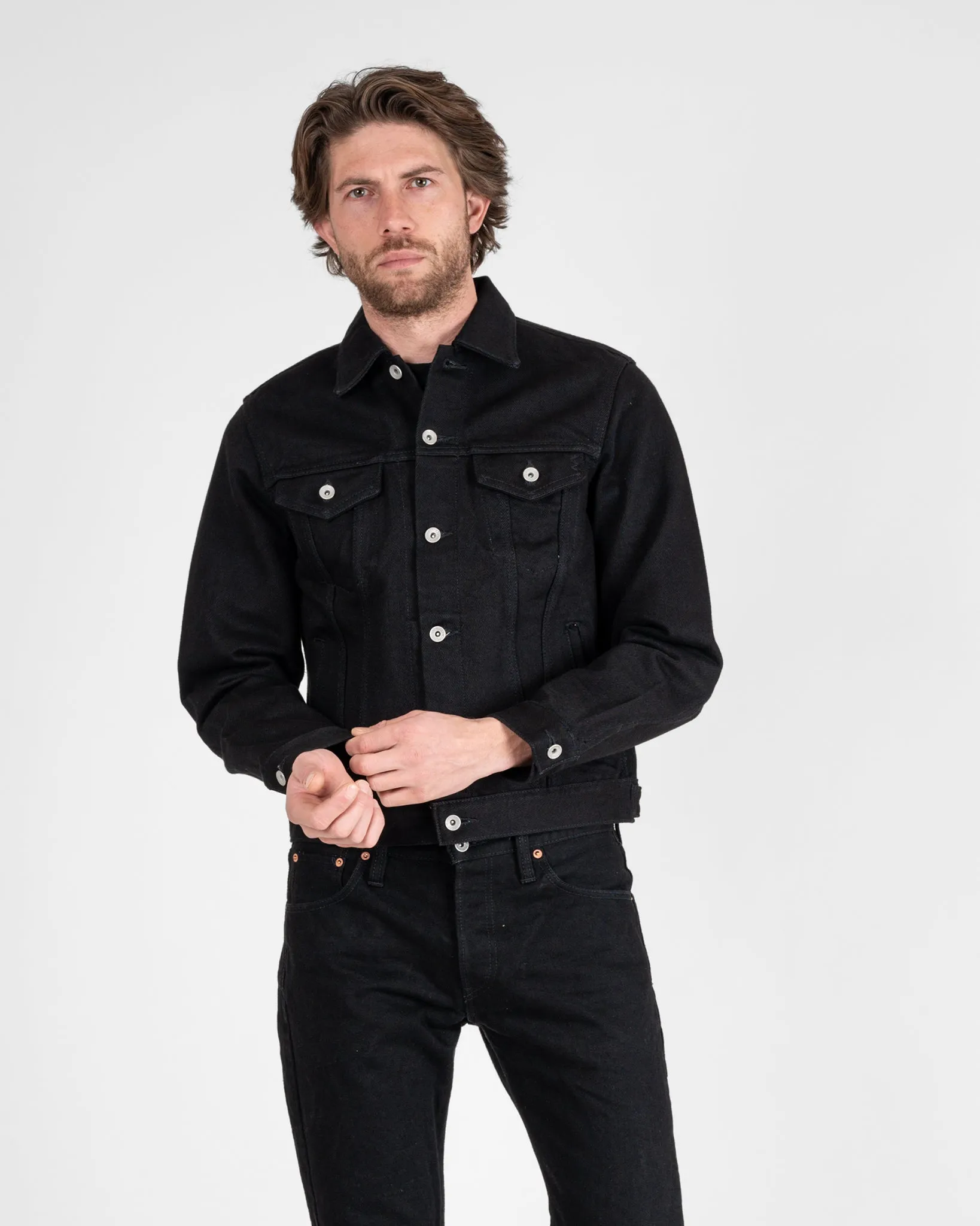 21oz Selvedge Denim Modified Type III Jacket - Superblack (Fades To Grey)