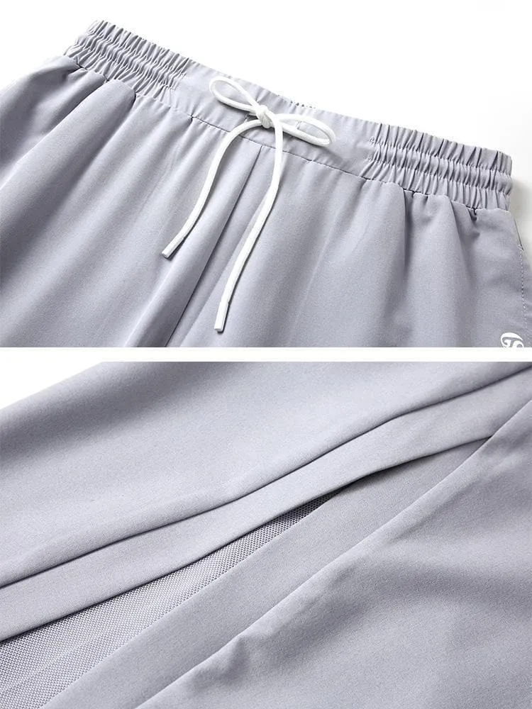 メッシュ入りカジュアルロングパンツ