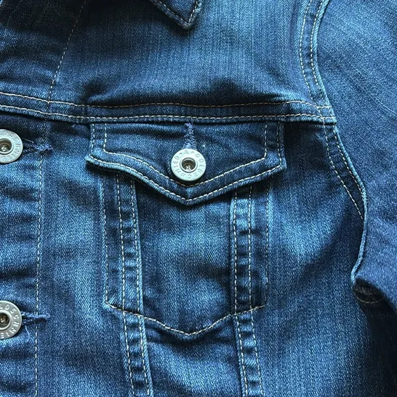 Adriano Goldschmied AG Dark Wash Robyn Denim Trucker Jacket Made in USA Sz S