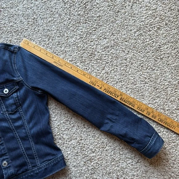 Adriano Goldschmied AG Dark Wash Robyn Denim Trucker Jacket Made in USA Sz S