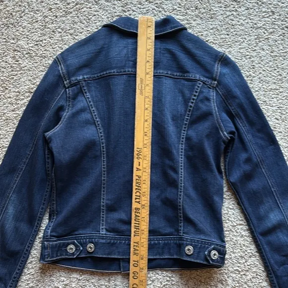 Adriano Goldschmied AG Dark Wash Robyn Denim Trucker Jacket Made in USA Sz S