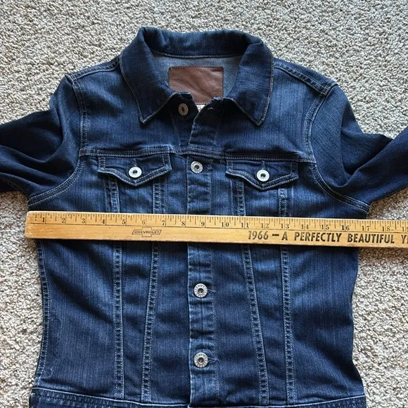 Adriano Goldschmied AG Dark Wash Robyn Denim Trucker Jacket Made in USA Sz S