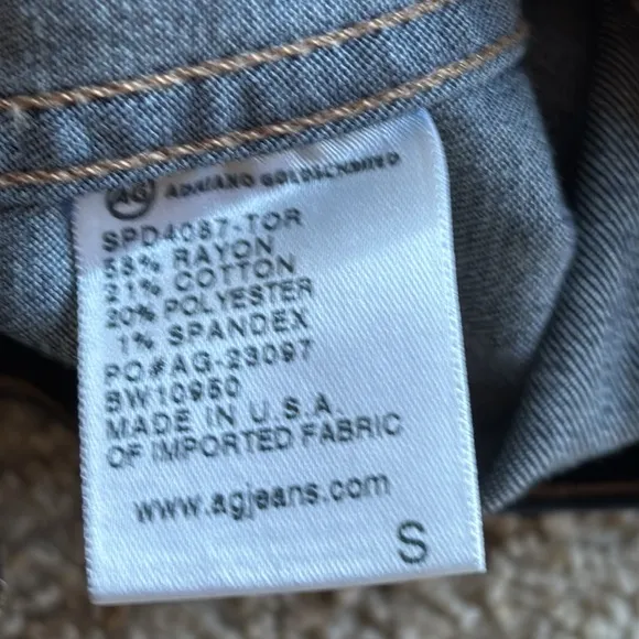 Adriano Goldschmied AG Dark Wash Robyn Denim Trucker Jacket Made in USA Sz S