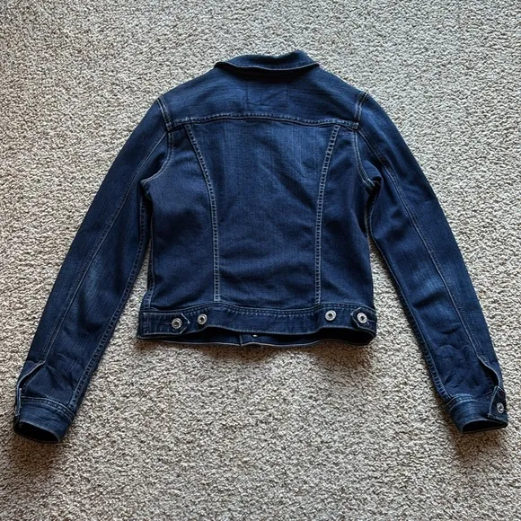 Adriano Goldschmied AG Dark Wash Robyn Denim Trucker Jacket Made in USA Sz S