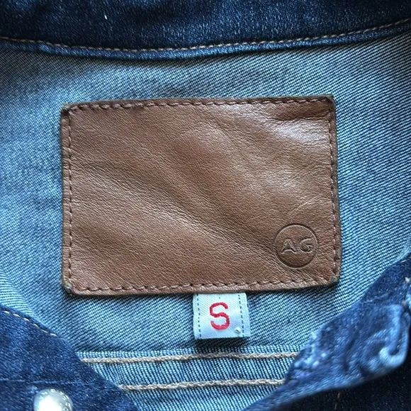 Adriano Goldschmied AG Dark Wash Robyn Denim Trucker Jacket Made in USA Sz S