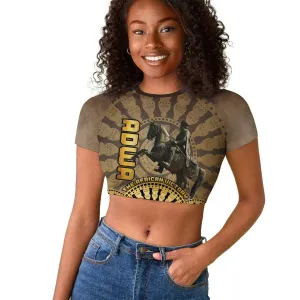 Adwa Victory Day Raglan Cropped T shirt Adwa Battle Shield - Vintage Style LT15