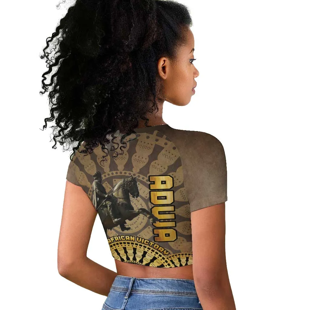 Adwa Victory Day Raglan Cropped T shirt Adwa Battle Shield - Vintage Style LT15