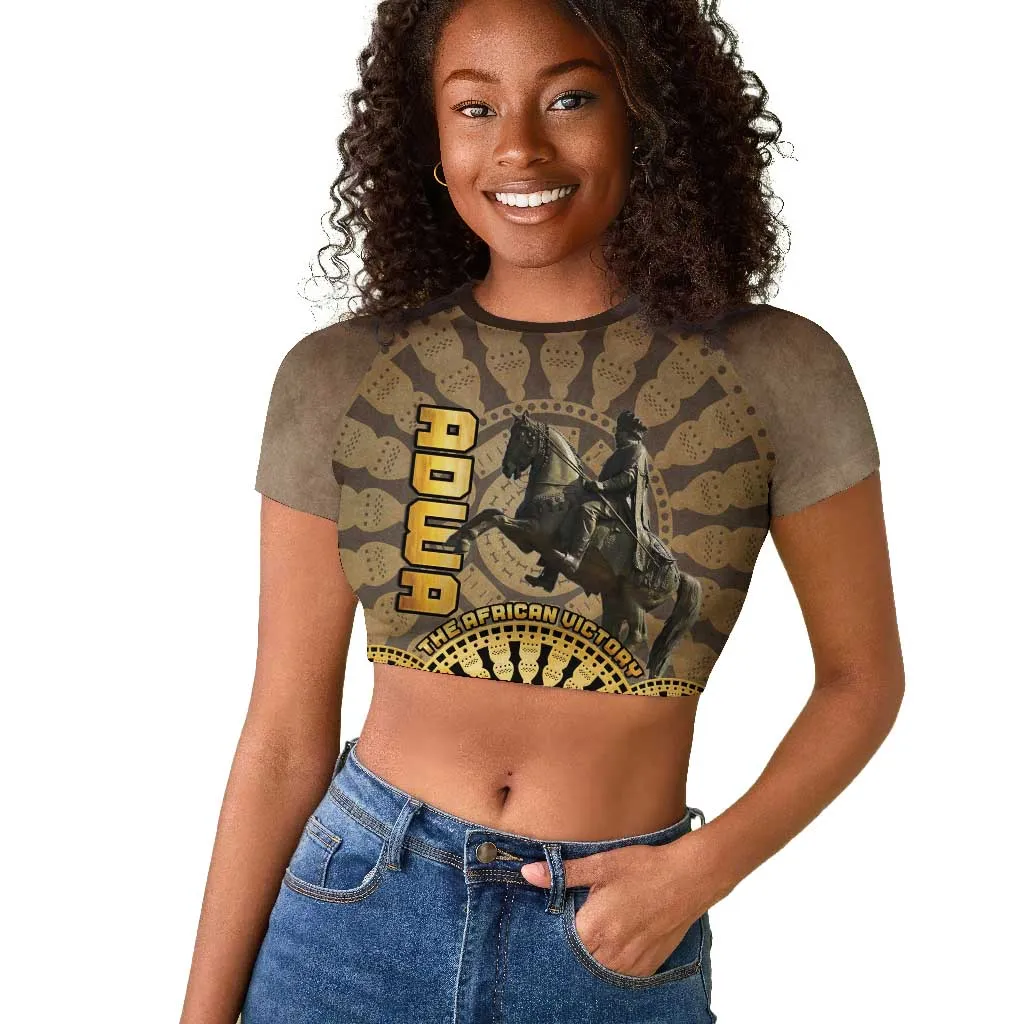 Adwa Victory Day Raglan Cropped T shirt Adwa Battle Shield - Vintage Style LT15