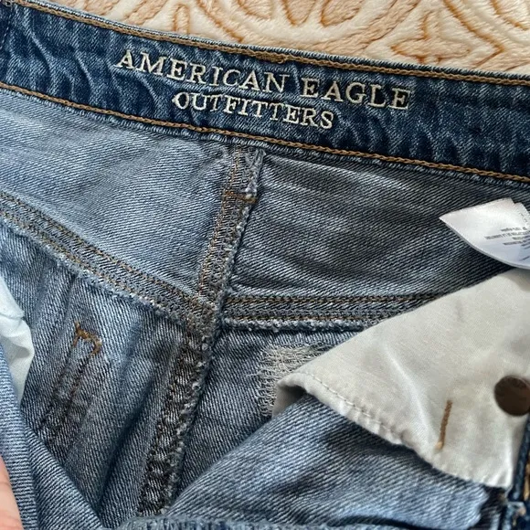 AEO Rip &amp; Repair Hi-Rise Vintage Festival Denim Mini Skirt