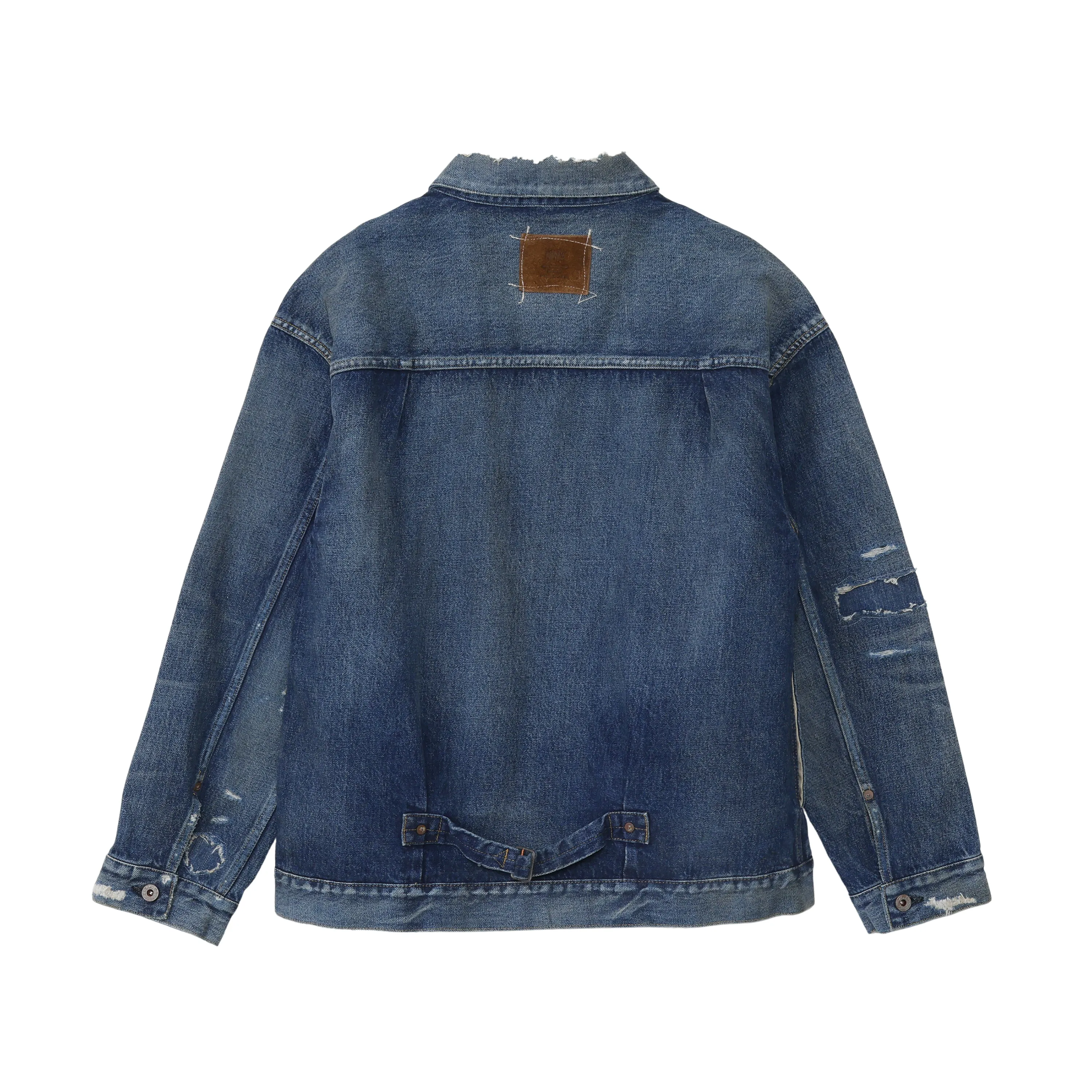 AGING TYPE-I DENIM TRUCKER (DAMAGED AND REPAIRED FINISH)