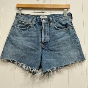 AGOLDE Parker Vintage Cut Off Denim Short Size 25 Raw Hem Frayed High Rise