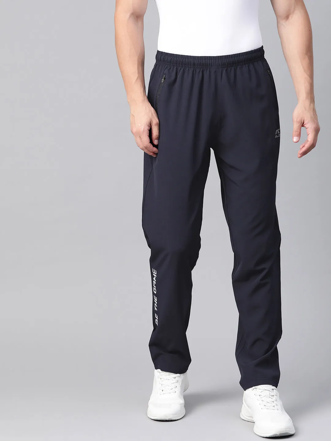 Alcis Men Navy Blue Solid Track Pants