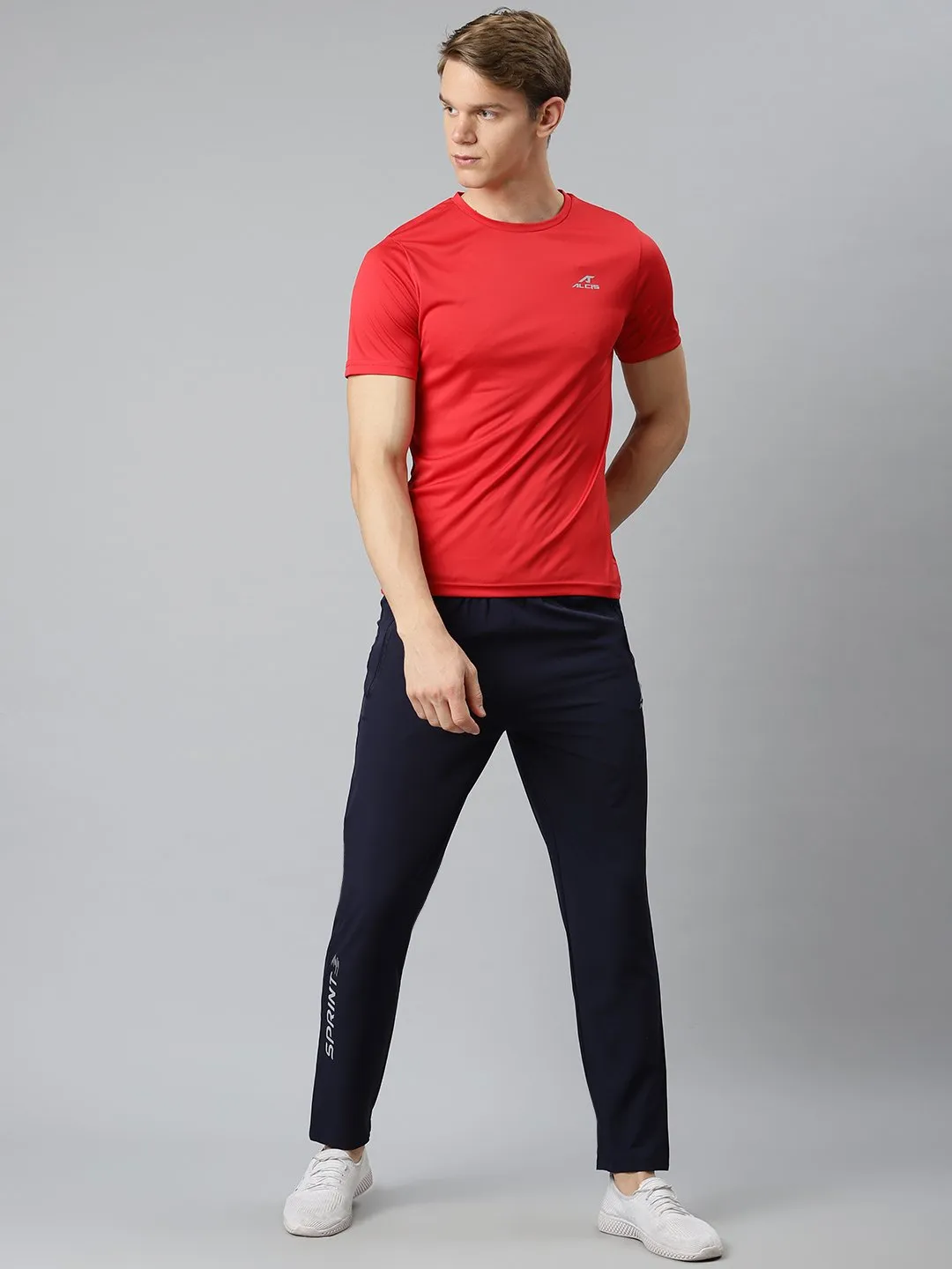 Alcis Men Navy Blue Solid Track Pants
