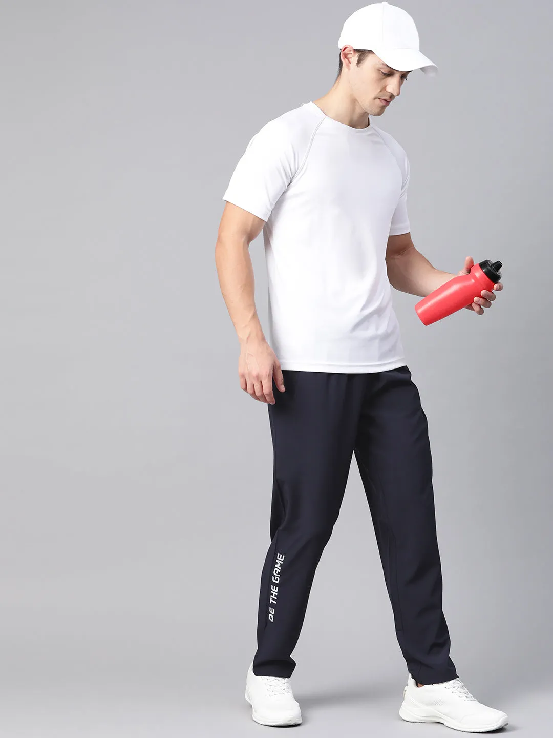 Alcis Men Navy Blue Solid Track Pants