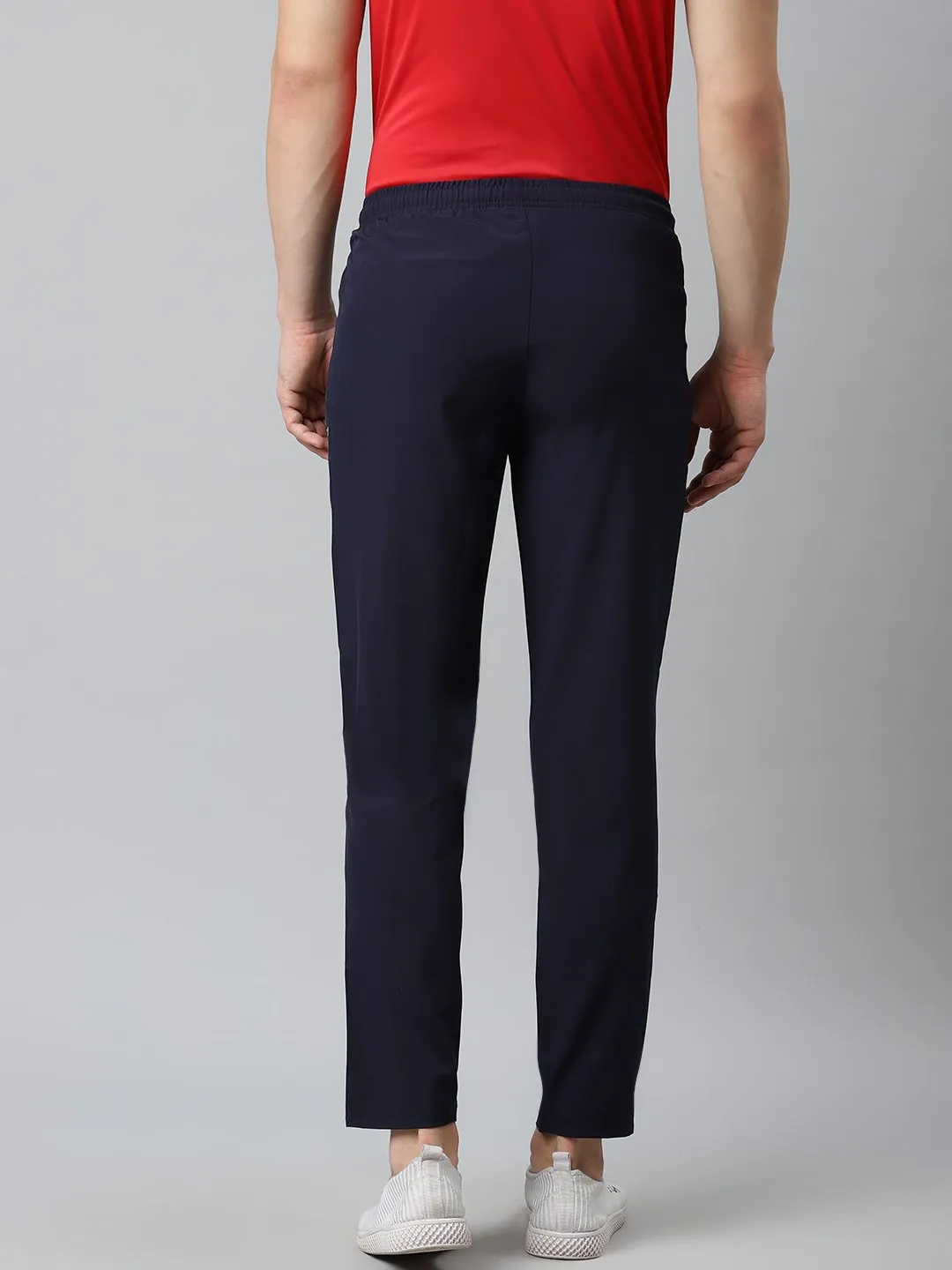 Alcis Men Navy Blue Solid Track Pants