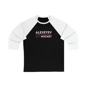 Alexeyev 27 Washington Hockey Grafitti Wall Design Unisex Tri-Blend 3/4 Sleeve Raglan Baseball Shirt