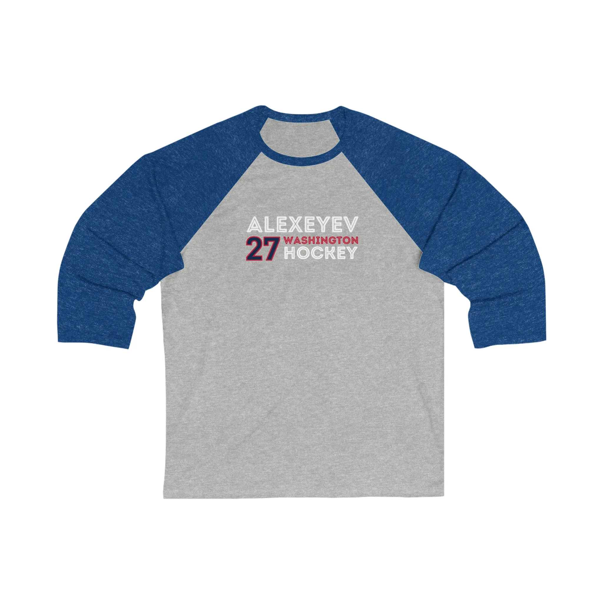 Alexeyev 27 Washington Hockey Grafitti Wall Design Unisex Tri-Blend 3/4 Sleeve Raglan Baseball Shirt