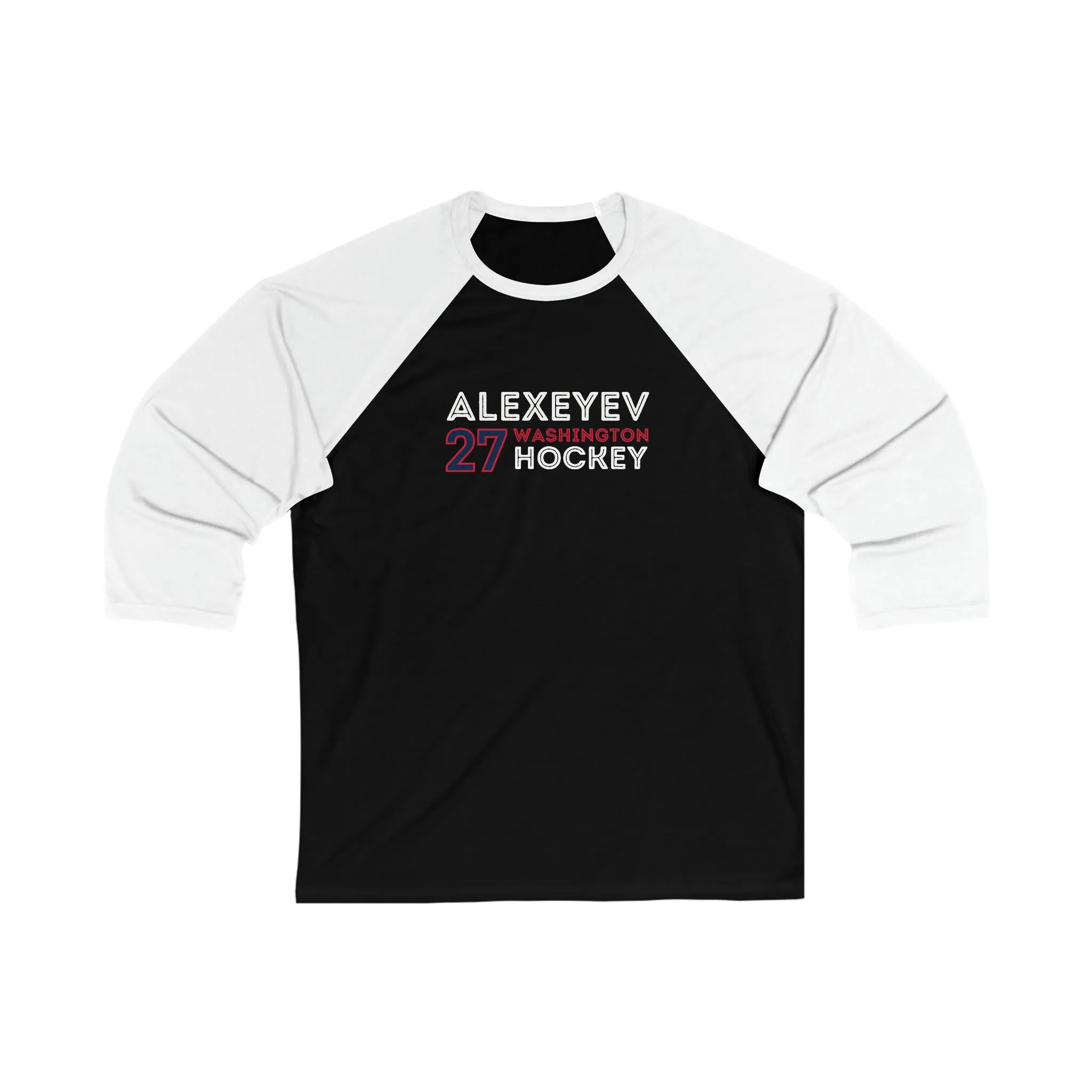 Alexeyev 27 Washington Hockey Grafitti Wall Design Unisex Tri-Blend 3/4 Sleeve Raglan Baseball Shirt