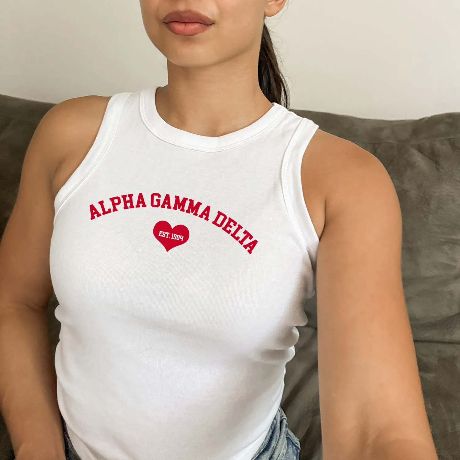 Alpha Gamma Delta Cropped Tank Top