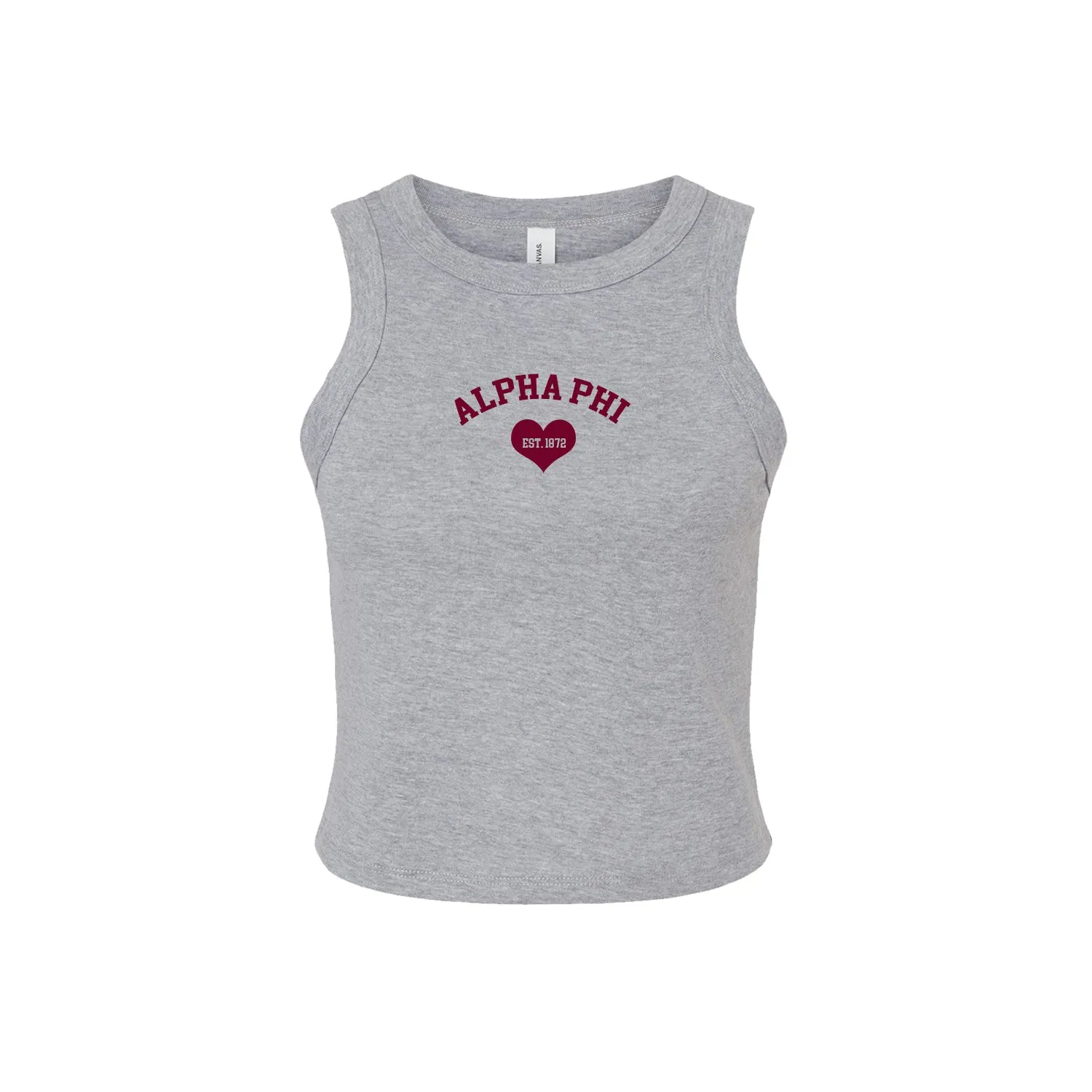 Alpha Phi Crop Tank Top - Women's Micro Rib Racer Tank - A Phi