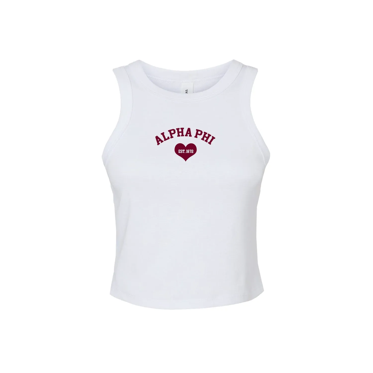 Alpha Phi Crop Tank Top - Women's Micro Rib Racer Tank - A Phi