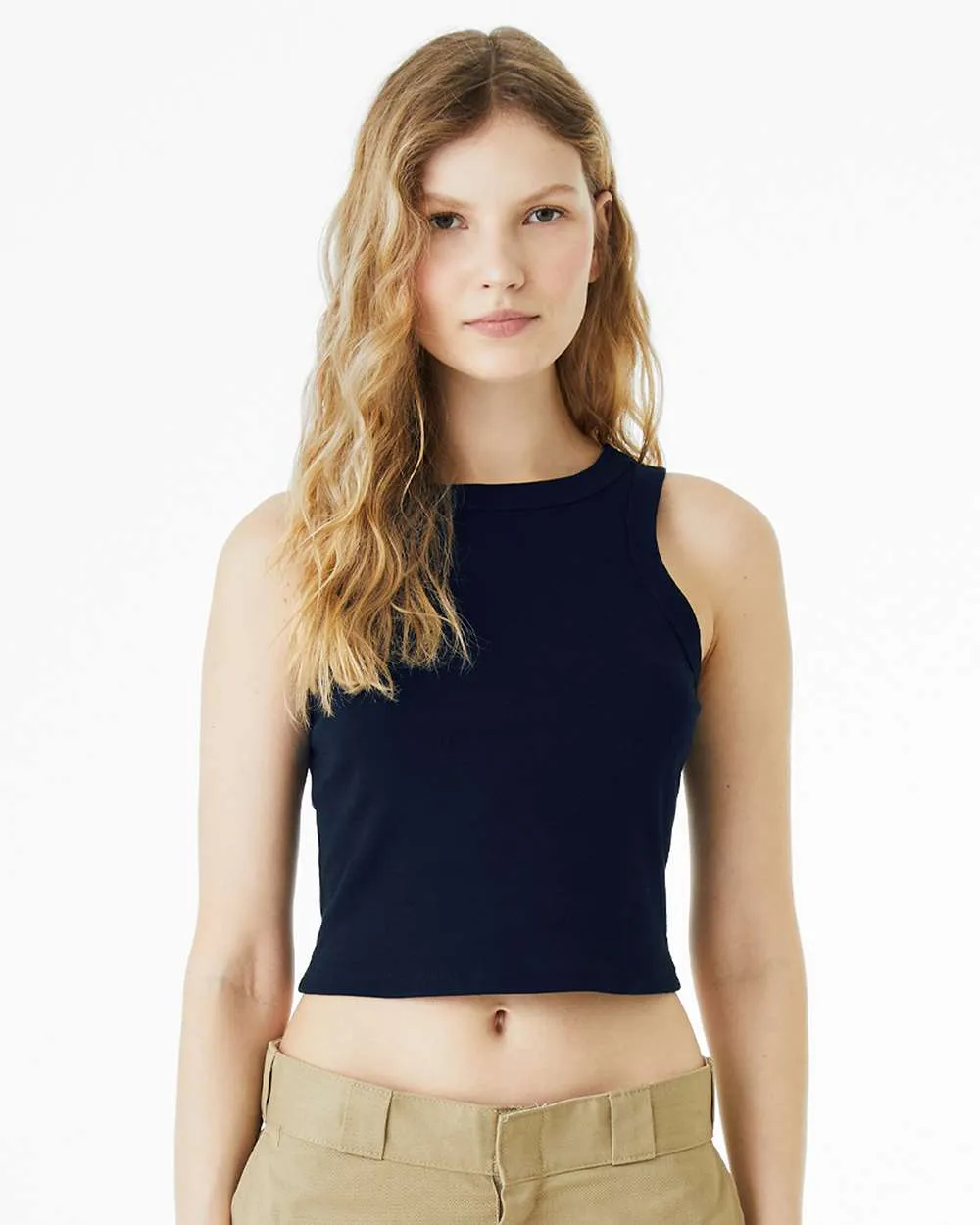 Alpha Phi Crop Tank Top - Women's Micro Rib Racer Tank - A Phi