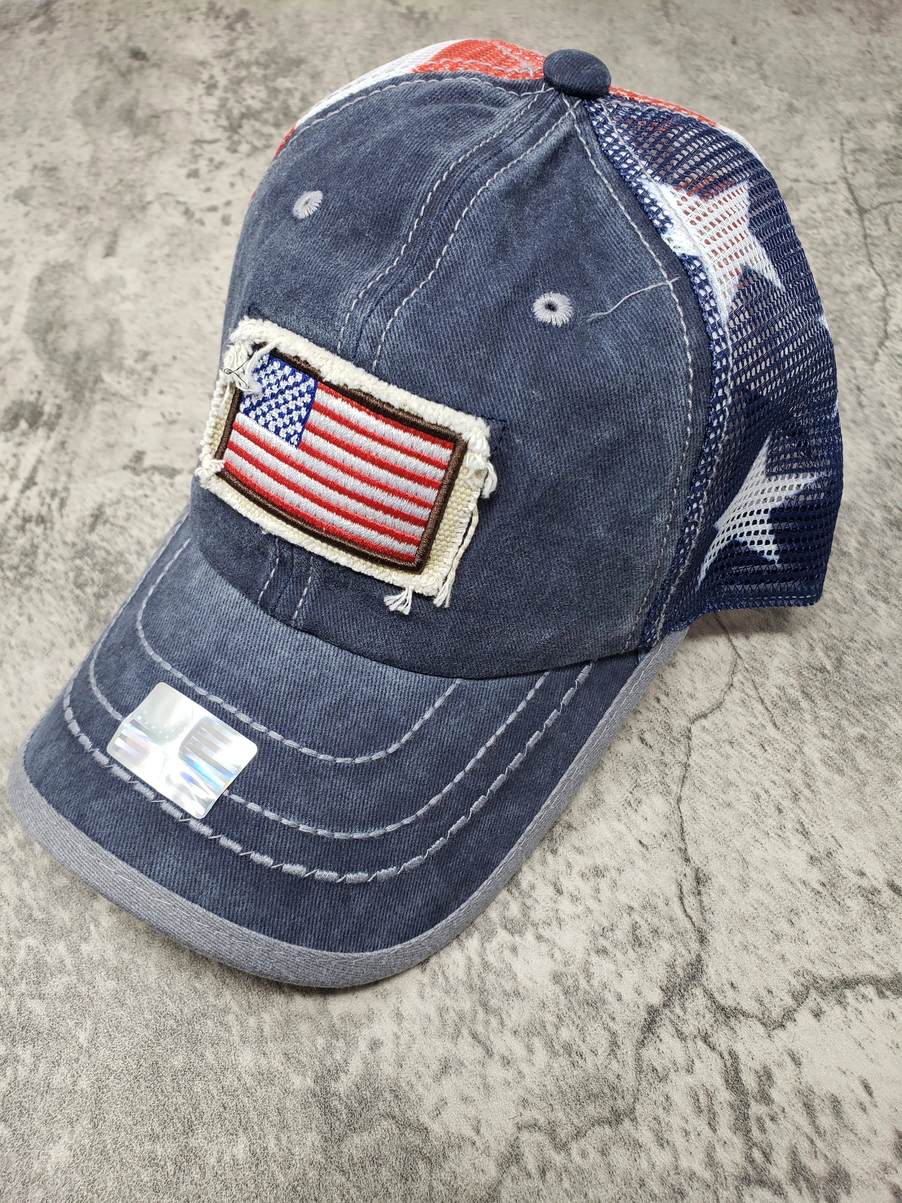 American Flag Trucker Hat with Patch