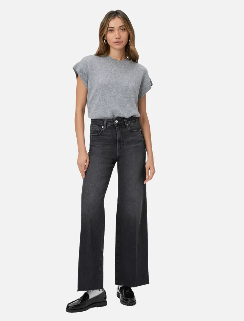 Anessa 31" Wide Leg Jean - Viper Black Distressed