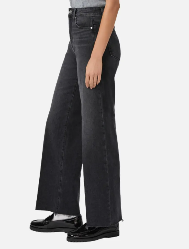 Anessa 31" Wide Leg Jean - Viper Black Distressed