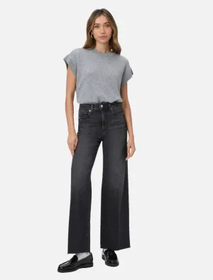 Anessa 31" Wide Leg Jean - Viper Black Distressed