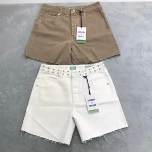 Articles of Society 2 Pair Tan &amp; Cream Demin Shorts Size 26 New