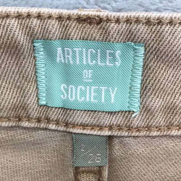 Articles of Society 2 Pair Tan &amp; Cream Demin Shorts Size 26 New