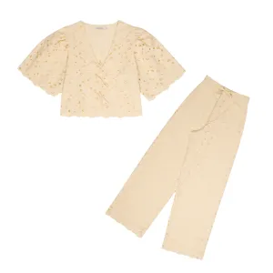 Atenea Woman's Blouse & Pants Set | Macadamia
