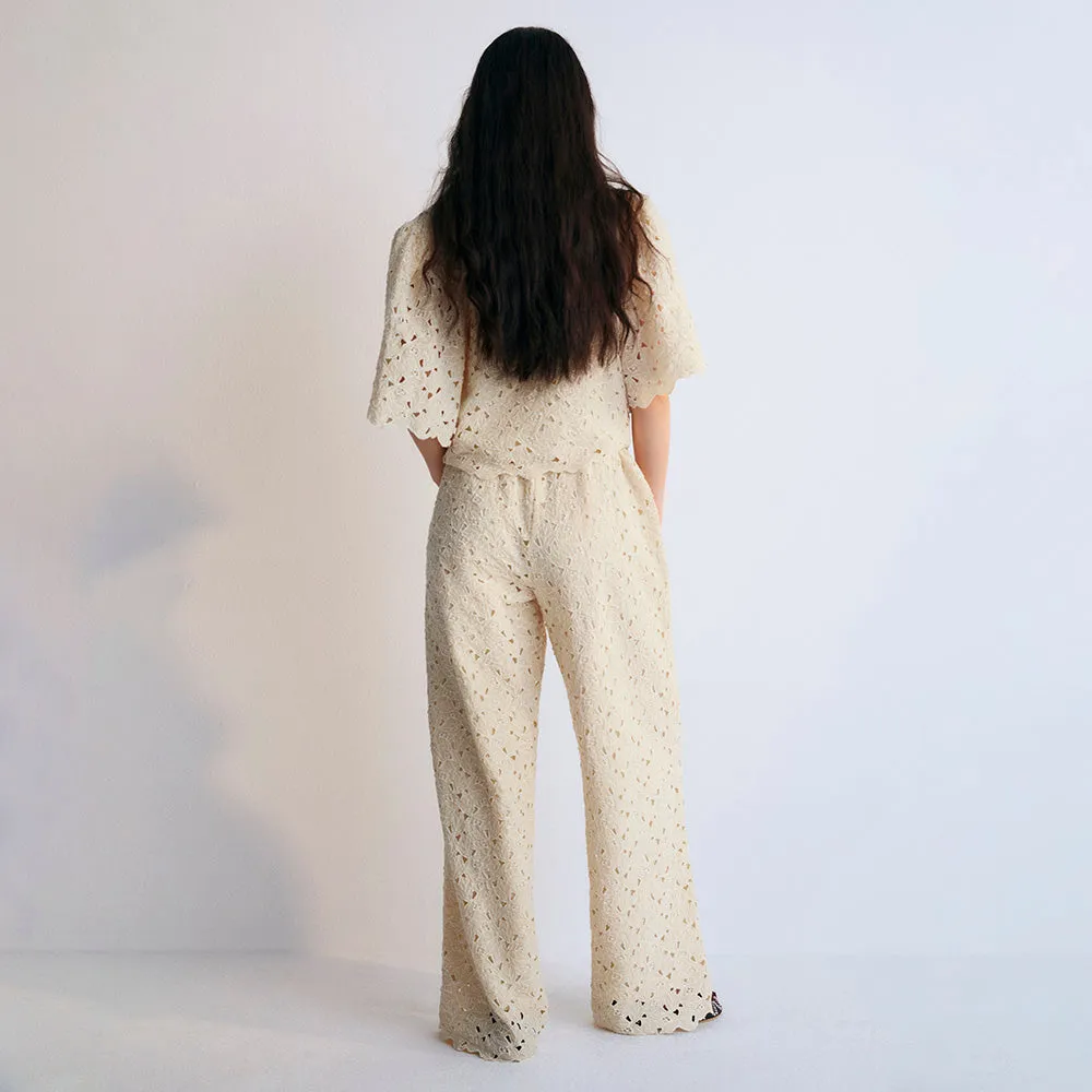 Atenea Woman's Blouse & Pants Set | Macadamia