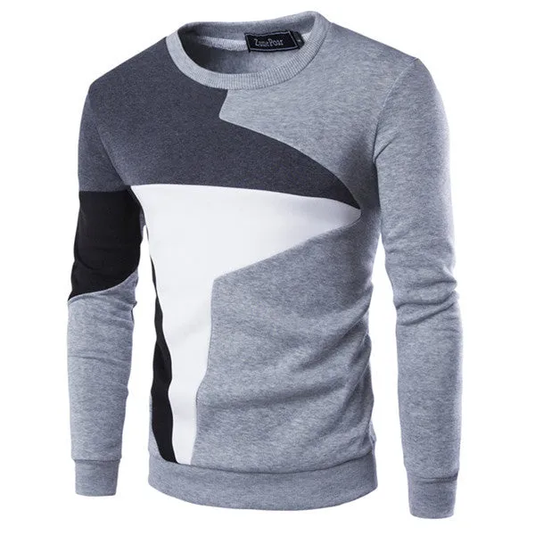 Autumn Fashion Casual Sweatshirt O-Neck Patchwork Slim Fit Knitting Mens Hoodies And Pullovers Men Pullover 9238