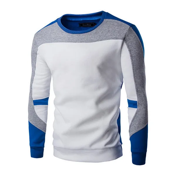 Autumn Fashion Casual Sweatshirt O-Neck Patchwork Slim Fit Knitting Mens Hoodies And Pullovers Men Pullover 9238