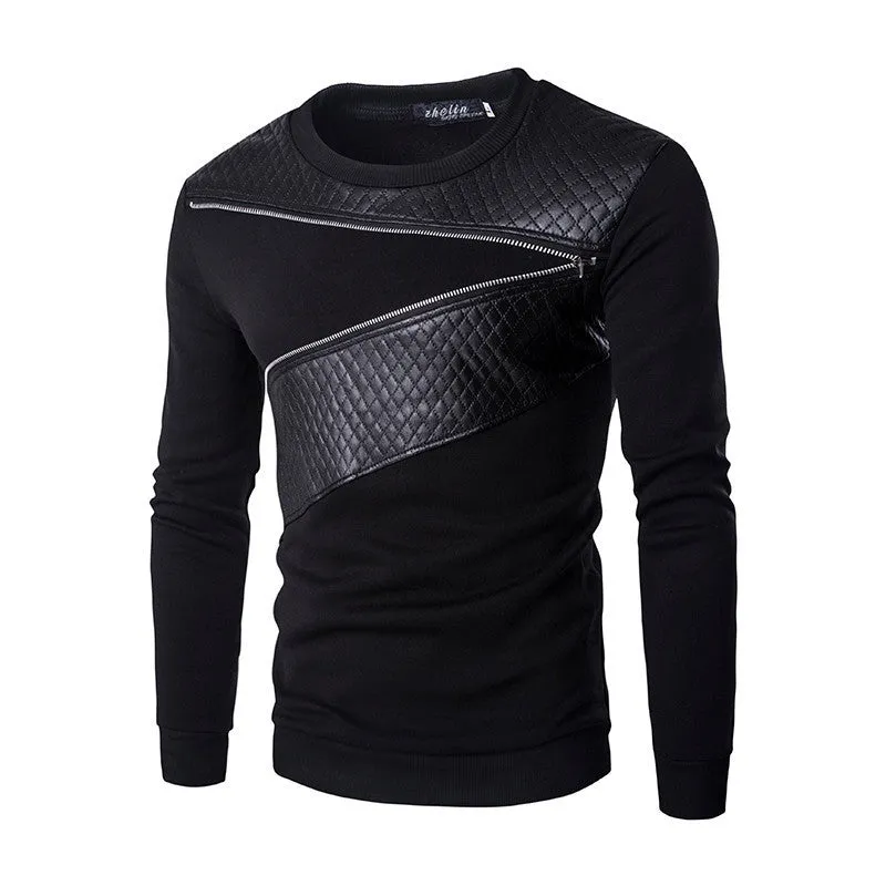 Autumn Fashion Casual Sweatshirt O-Neck Patchwork Slim Fit Knitting Mens Hoodies And Pullovers Men Pullover 9238