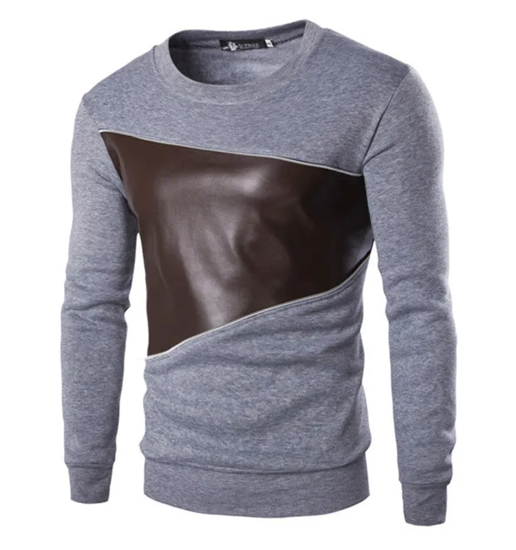 Autumn Fashion Casual Sweatshirt O-Neck Patchwork Slim Fit Knitting Mens Hoodies And Pullovers Men Pullover 9238