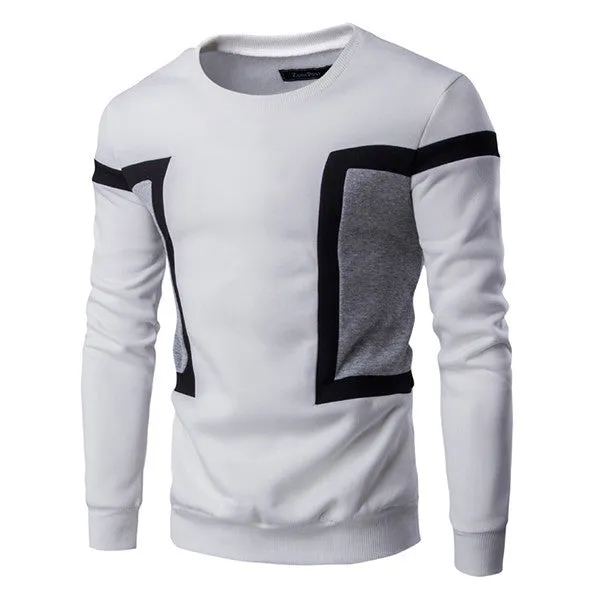 Autumn Fashion Casual Sweatshirt O-Neck Patchwork Slim Fit Knitting Mens Hoodies And Pullovers Men Pullover 9238