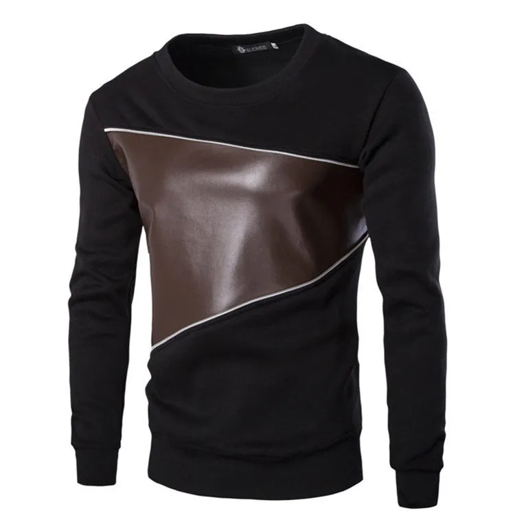Autumn Fashion Casual Sweatshirt O-Neck Patchwork Slim Fit Knitting Mens Hoodies And Pullovers Men Pullover 9238