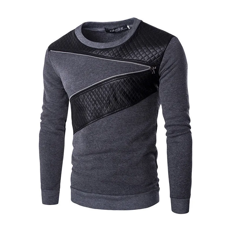 Autumn Fashion Casual Sweatshirt O-Neck Patchwork Slim Fit Knitting Mens Hoodies And Pullovers Men Pullover 9238