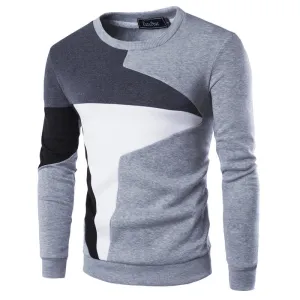 Autumn Fashion Casual Sweatshirt O-Neck Patchwork Slim Fit Knitting Mens Hoodies And Pullovers Men Pullover 9238